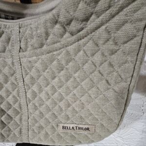 Bella Taylor Khaki Chambray Blakely Quilted Shoulder Bag